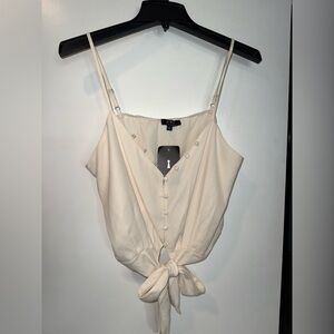 Privy Cream Sleeveless Tie-Front Camisole NWT